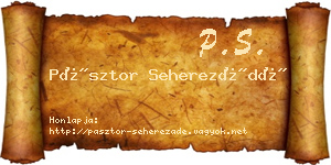 Pásztor Seherezádé névjegykártya